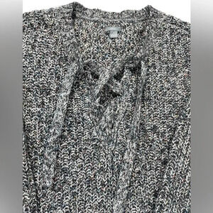 Aerie Cable Knit  Oversized Lace up Sweater Size Small